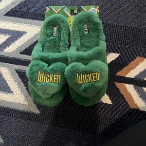 Wicked Cozy Green Slippers